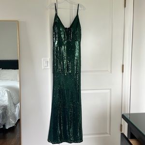 Halston Green Sequin Gown